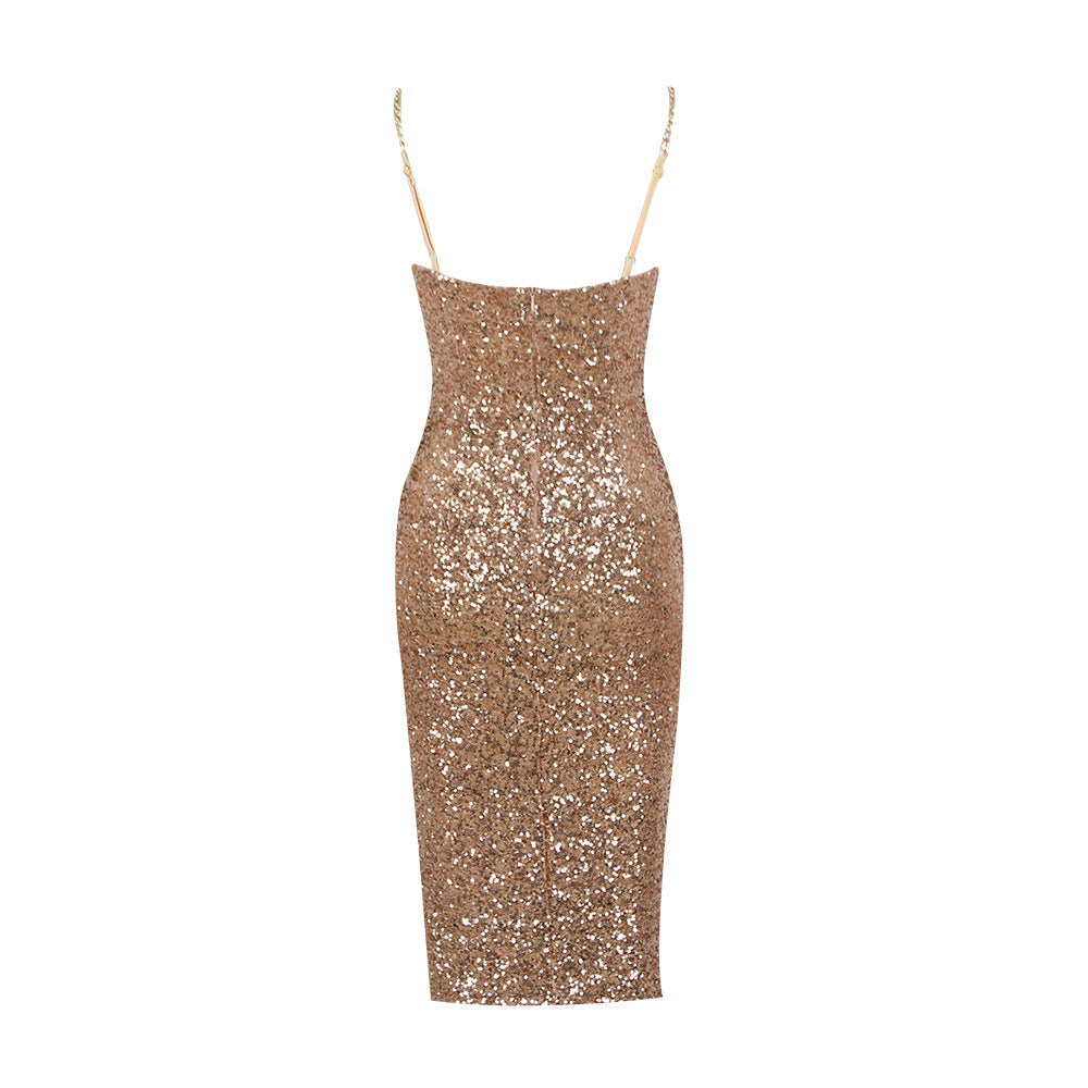 Amélie - Glitter Midi-jurk met Rits