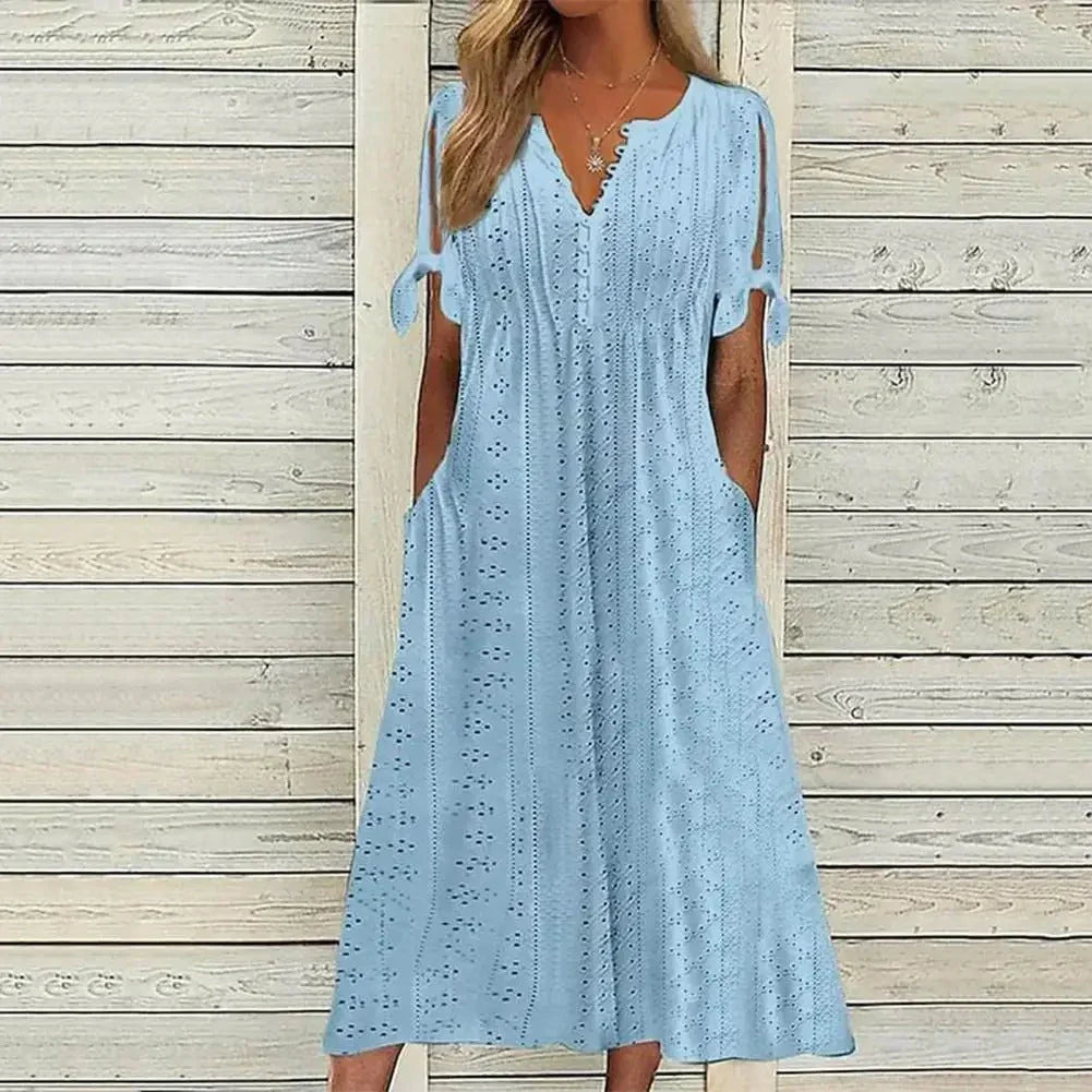Odessia Dress | Summer Eyelet Midi Dress
