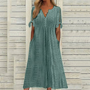 Odessia Dress | Summer Eyelet Midi Dress