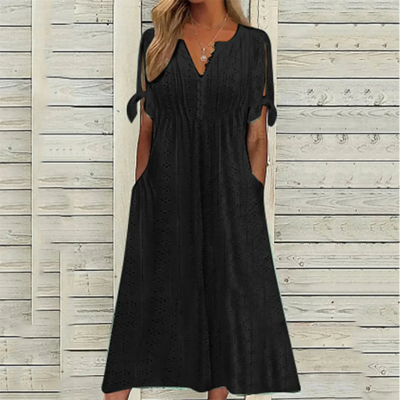 Odessia Dress | Summer Eyelet Midi Dress