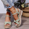 Orania Sandals | Knot Detail Wedge Sandals with Buckle Strap