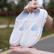 Sporty Mesh Slip-Ons with Open Sides and Flexible Sole