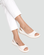 Sandales Peeptoe Confort avec Bande Élastique et Compensé