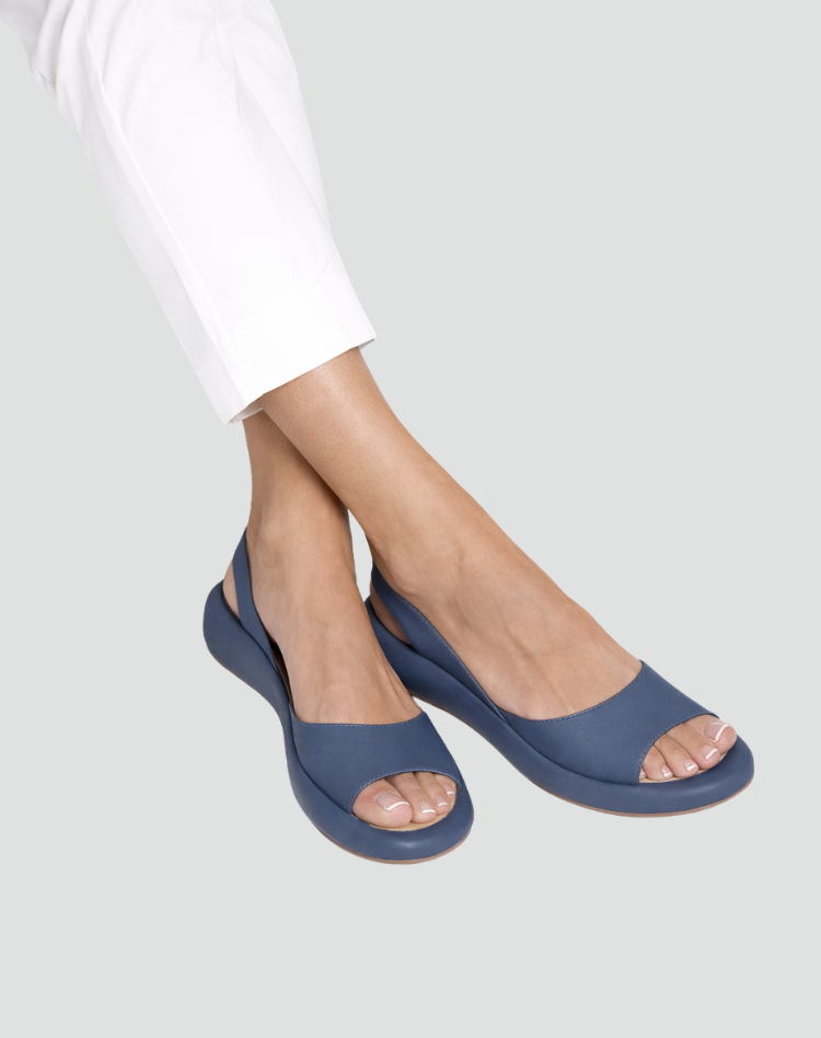 Sandales Peeptoe Confort avec Bande Élastique et Compensé