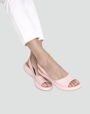 Sandales Peeptoe Confort avec Bande Élastique et Compensé