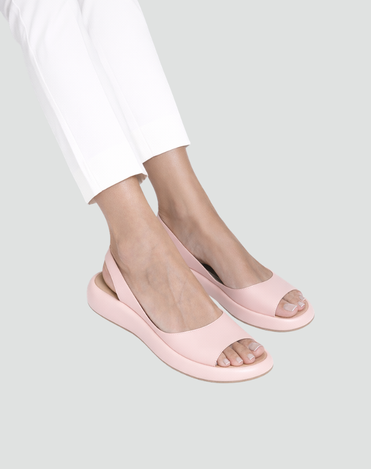 Sandales Peeptoe Confort avec Bande Élastique et Compensé