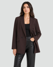 Oversized Stijlvolle Dames Blazer met Revers en Dubbele Knopen