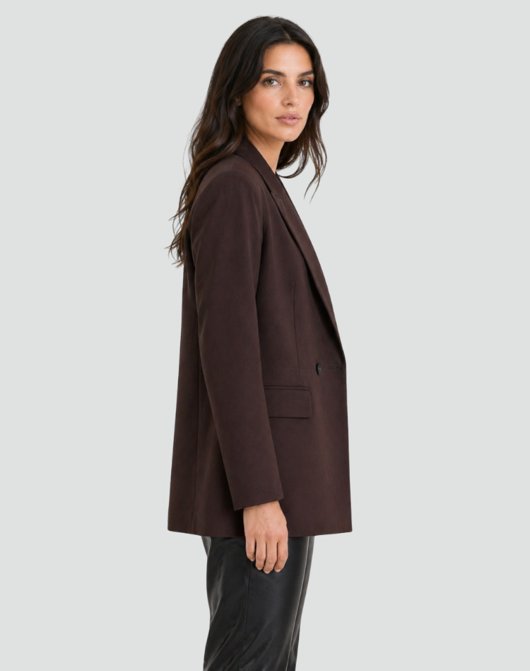 Oversized Stijlvolle Dames Blazer met Revers en Dubbele Knopen