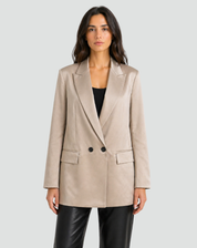 Oversized Stijlvolle Dames Blazer met Revers en Dubbele Knopen