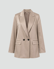 Oversized Stijlvolle Dames Blazer met Revers en Dubbele Knopen