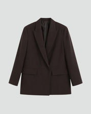Oversized Stijlvolle Dames Blazer met Revers en Dubbele Knopen