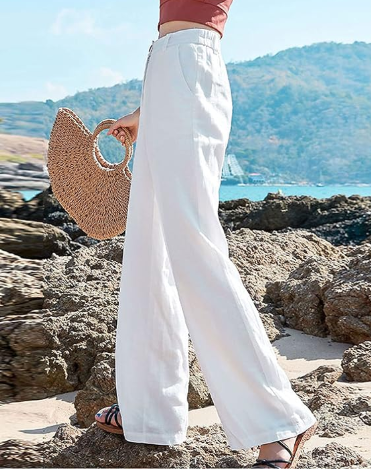 Lightweight Wide-Leg High-Waist Pants for Women