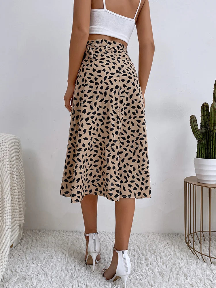 Perla Midi Wrap Skirt | Adjustable Fit with Asymmetrical Hem