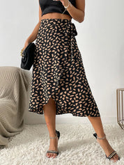 Perla Midi Wrap Skirt | Adjustable Fit with Asymmetrical Hem