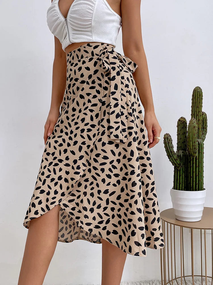 Perla Midi Wrap Skirt | Adjustable Fit with Asymmetrical Hem