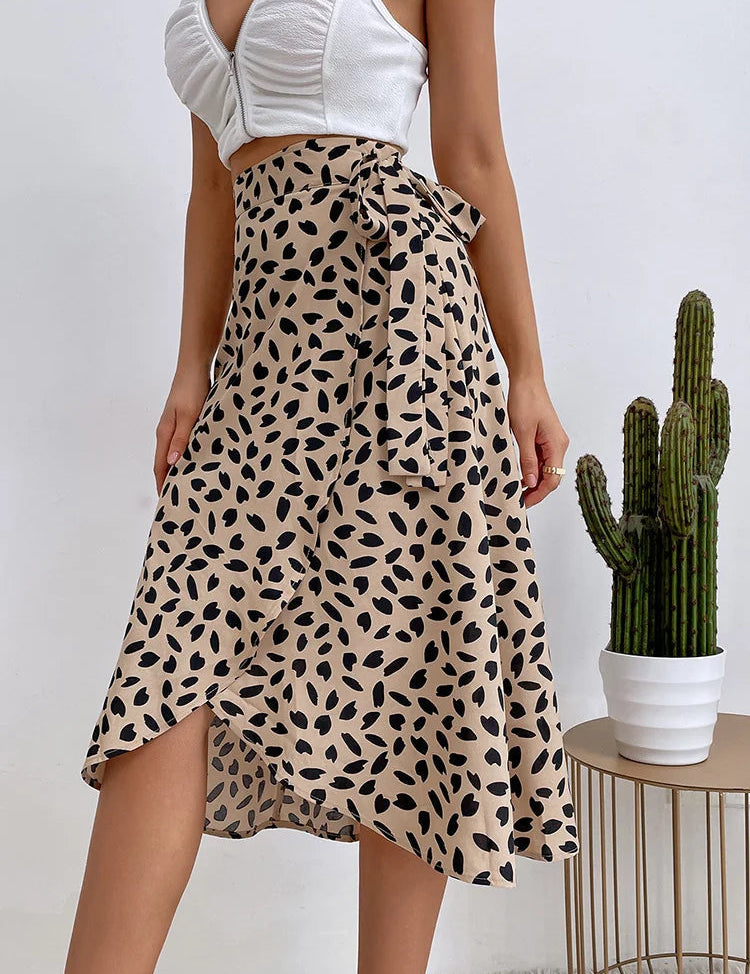 Perla Midi Wrap Skirt | Adjustable Fit with Asymmetrical Hem