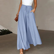 Palazzo Pants with High Waist and Elastic Waistband for Women