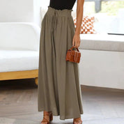 Palazzo Pants with High Waist and Elastic Waistband for Women