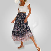 Philomene Maxi Skirt | Bohemian Floral Print with Flowing Fit