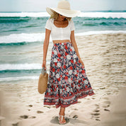 Philomene Maxi Skirt | Bohemian Floral Print with Flowing Fit