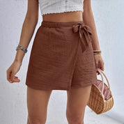 Posie Wrap Skort | Lightweight Cotton Blend with Bow Detail