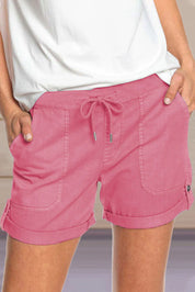 Shorts with Drawstring and Large Pockets for Women
