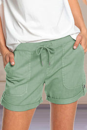 Shorts with Drawstring and Large Pockets for Women