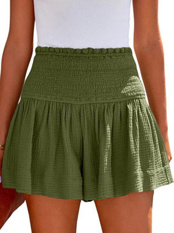 Shorts pour femmes avec taille smockée et jambes larges
