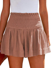 Shorts pour femmes avec taille smockée et jambes larges