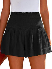 Shorts pour femmes avec taille smockée et jambes larges