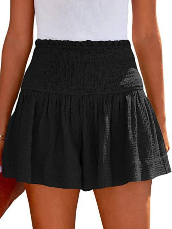 Shorts pour femmes avec taille smockée et jambes larges