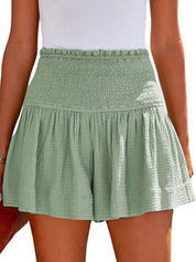 Shorts pour femmes avec taille smockée et jambes larges