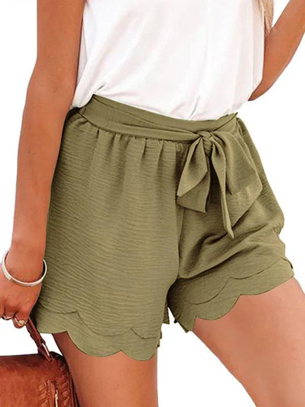 Paperbag Short Met Strikceintuur En Geschulpte Zoom Voor Dames