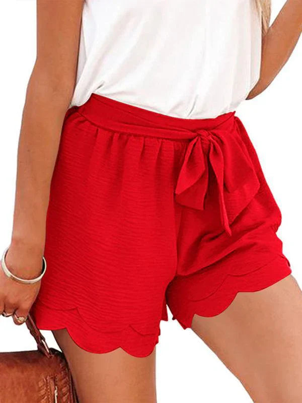 Paperbag Short Met Strikceintuur En Geschulpte Zoom Voor Dames