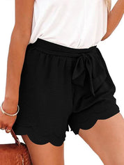 Paperbag Short Met Strikceintuur En Geschulpte Zoom Voor Dames