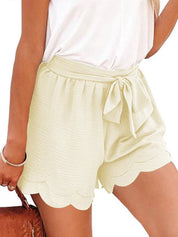 Paperbag Short Met Strikceintuur En Geschulpte Zoom Voor Dames