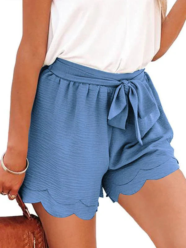 Paperbag Short Met Strikceintuur En Geschulpte Zoom Voor Dames