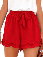 Paperbag Short Met Strikceintuur En Geschulpte Zoom Voor Dames