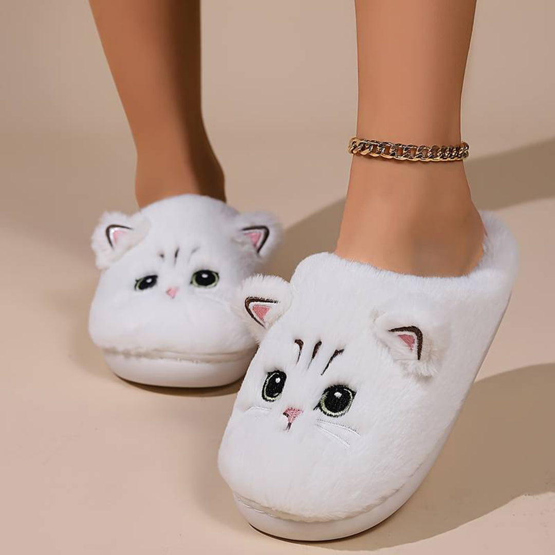 Warme Kattenpantoffels Met Schattig Design Voor Dames