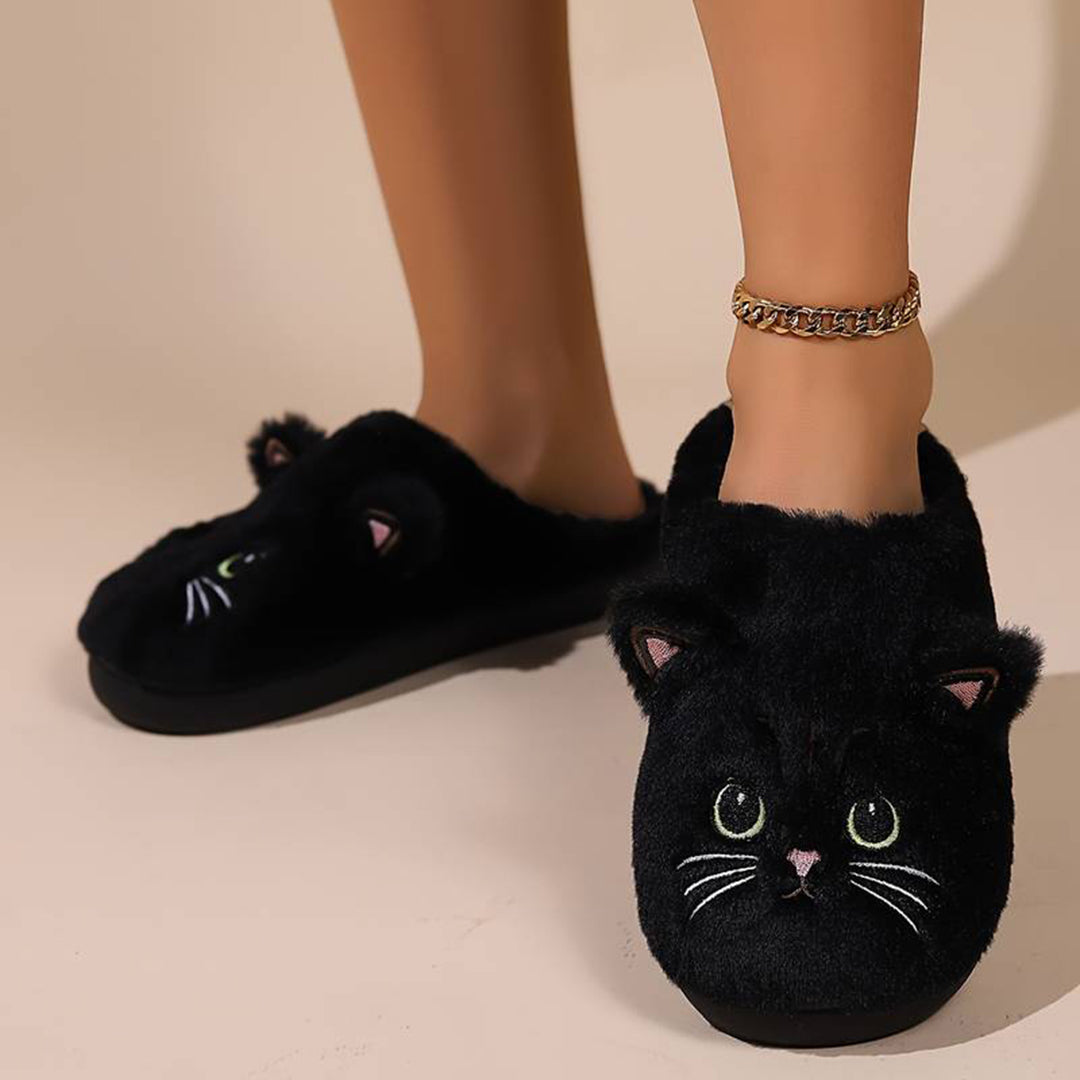 Warme Kattenpantoffels Met Schattig Design Voor Dames