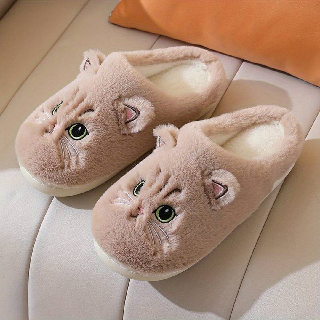 Warme Kattenpantoffels Met Schattig Design Voor Dames