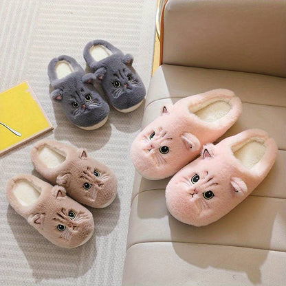 Warme Kattenpantoffels Met Schattig Design Voor Dames
