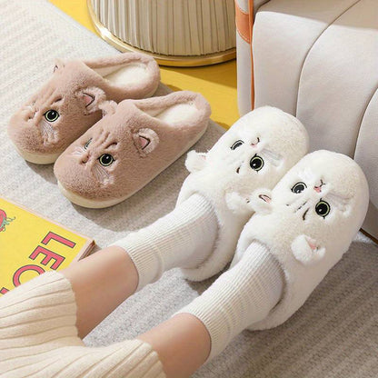 Warme Kattenpantoffels Met Schattig Design Voor Dames