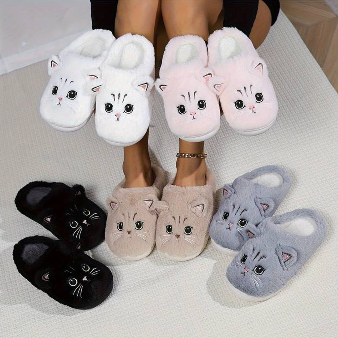 Warme Kattenpantoffels Met Schattig Design Voor Dames