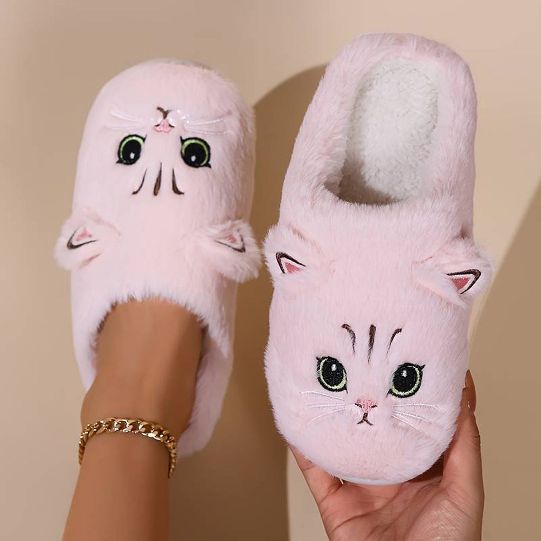 Warme Kattenpantoffels Met Schattig Design Voor Dames