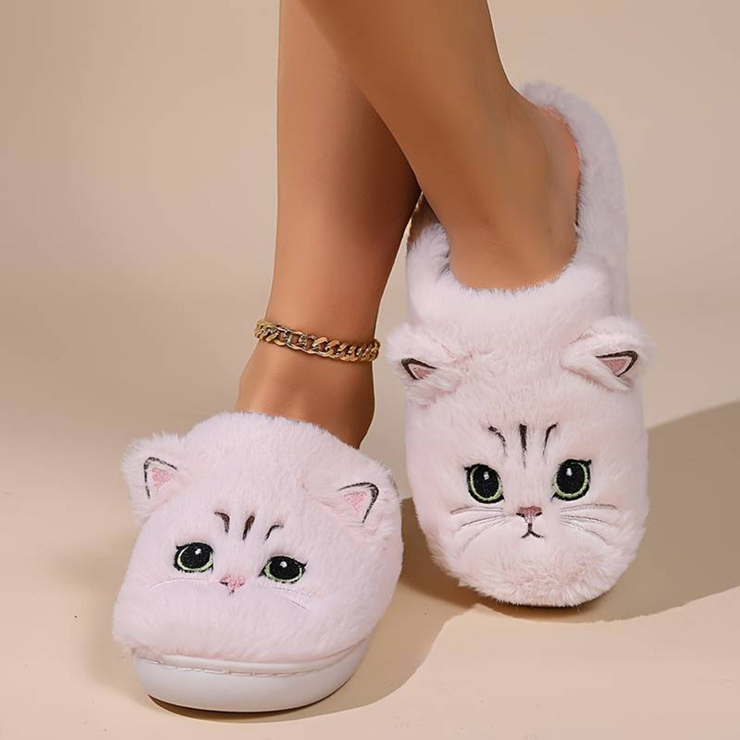 Warme Kattenpantoffels Met Schattig Design Voor Dames