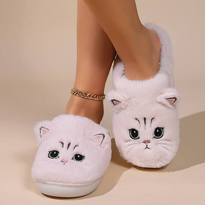 Warme Kattenpantoffels Met Schattig Design Voor Dames