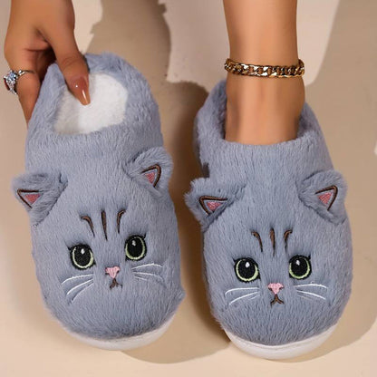 Warme Kattenpantoffels Met Schattig Design Voor Dames