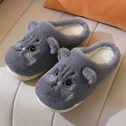 Warme Kattenpantoffels Met Schattig Design Voor Dames