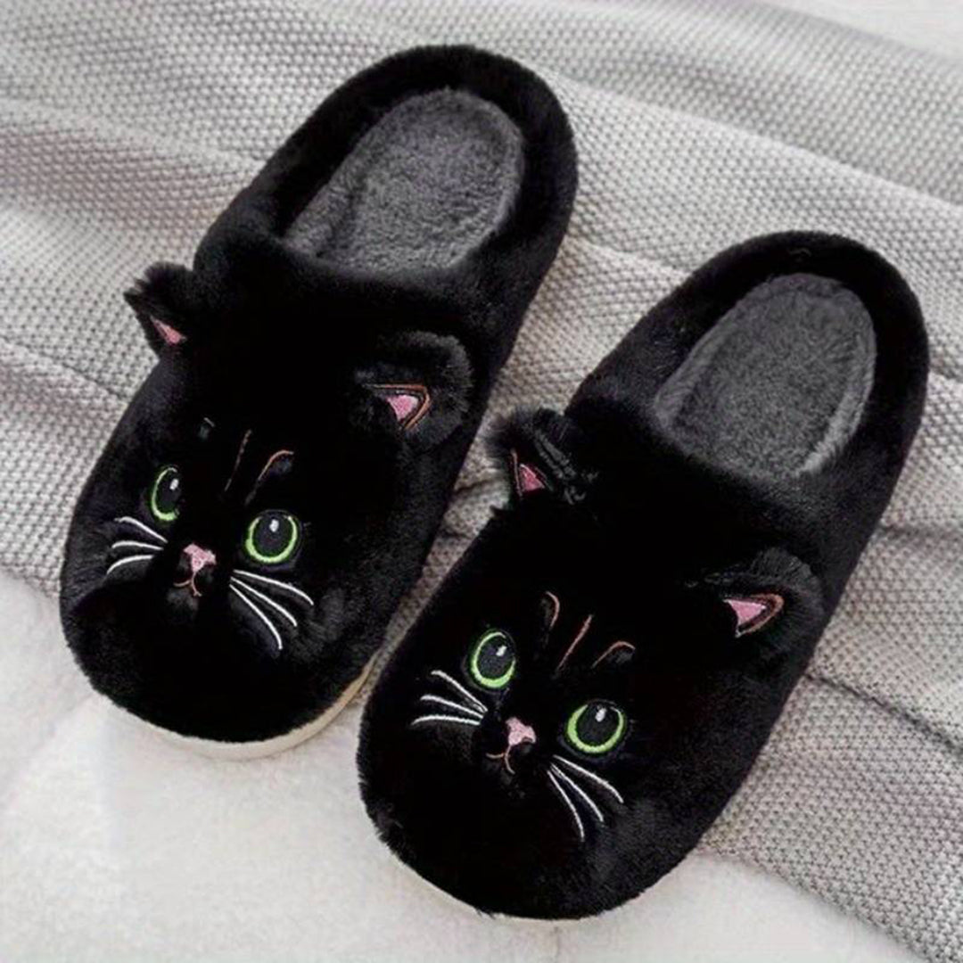 Warme Kattenpantoffels Met Schattig Design Voor Dames